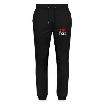 I love Tiger - Stanley/Stella Mover Unisex Organic Jogging Trousers - black - Front - Marisol (170cm) & Nik (191cm)