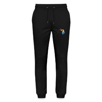 Michigan (United States) | Real Flag | LGBTQIA+ Script - Stanley/Stella Mover Unisex Organic Jogging Trousers - black - Front - Marisol (170cm) & Nik (191cm)