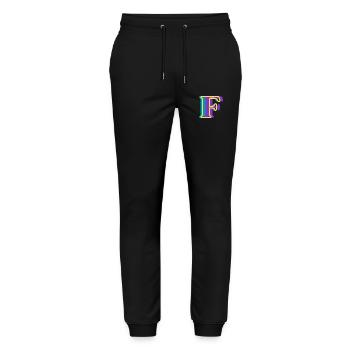 Letter f multicoloured - original gift idea - Stanley/Stella Mover Unisex Organic Jogging Trousers - black - Front - Marisol (170cm) & Nik (191cm)