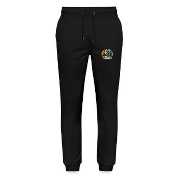 Jahrgang 2004 Retro - Bestseller - Stanley/Stella Unisex Bio Jogginghose Mover  - Schwarz - Vorne - Marisol (170cm) & Nik (191cm)