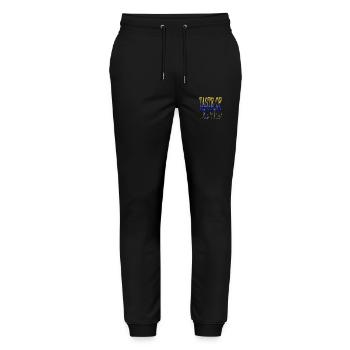 Nature Discovery Funny Quote Food Enthusiasts Fun - Stanley/Stella Mover Unisex Organic Jogging Trousers - black - Front - Marisol (170cm) & Nik (191cm)