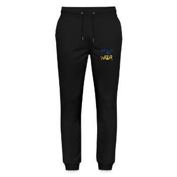 STOP WAR with Peace Sign Peace Symbol – Ukraine - Stanley/Stella Mover Unisex Organic Jogging Trousers - black - Front - Marisol (170cm) & Nik (191cm)