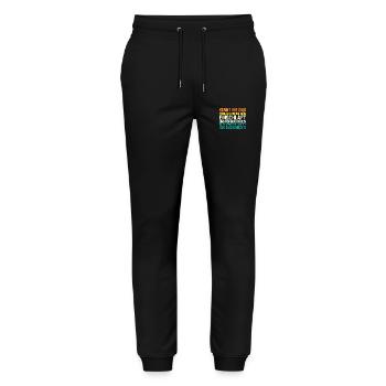 Faulenzer Langschläfer Motivation - Stanley/Stella Unisex Bio Jogginghose Mover  - Schwarz - Vorne - Marisol (170cm) & Nik (191cm)