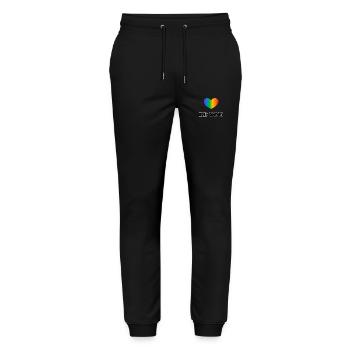 Be You LGBT Rainbow Heart Pride Month - Pantalon de jogging bio MOVER Stanley/Stella unisexe - noir - Devant - Marisol (170cm) & Nik (191cm)