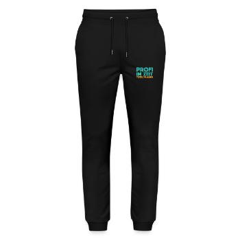 Profi Im Zeit Totschlagen - Stanley/Stella Unisex Bio Jogginghose Mover  - Schwarz - Vorne - Marisol (170cm) & Nik (191cm)