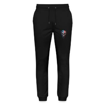 USA skull - Stanley/Stella Unisex Bio Jogginghose Mover  - Schwarz - Vorne - Marisol (170cm) & Nik (191cm)