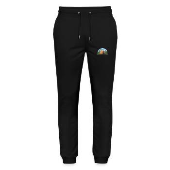 Tente de camping Nature - Pantalon de jogging bio MOVER Stanley/Stella unisexe - noir - Devant - Marisol (170cm) & Nik (191cm)