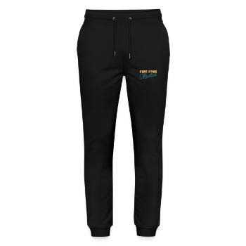 Ping Pong King Saying Gift Sports Table Tennis - Stanley/Stella Mover Unisex Organic Jogging Trousers - black - Front - Marisol (170cm) & Nik (191cm)
