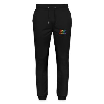 Queere Leben sind wichtig LGBT Pride schwul Regenbogen - Stanley/Stella Unisex Bio Jogginghose Mover  - Schwarz - Vorne - Marisol (170cm) & Nik (191cm)