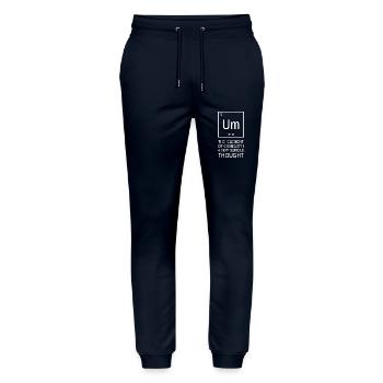 Um, funny element in the periodic table, chemistry! - Stanley/Stella Mover Unisex Organic Jogging Trousers - navy - Front - Marisol (170cm) & Nik (191cm)