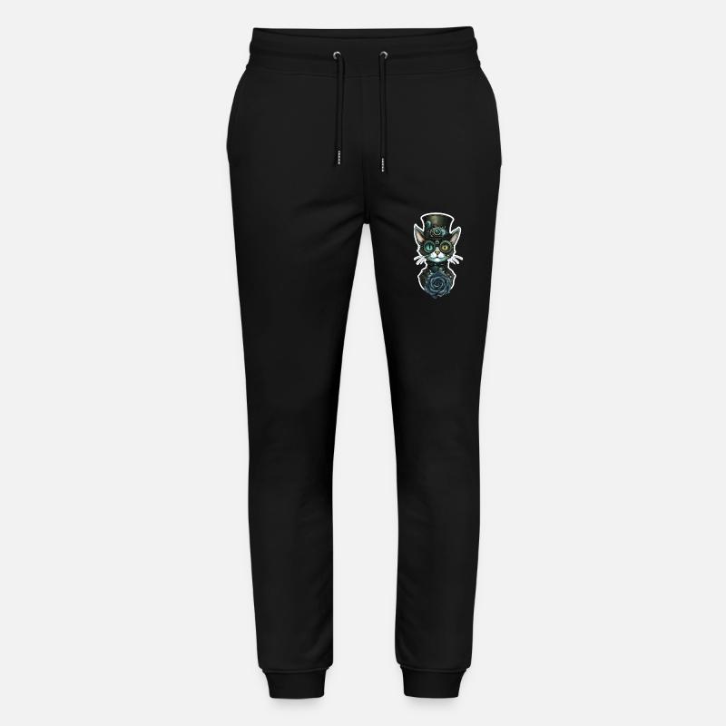 Steampunk Katze schwarze Rose Gothic - Stanley/Stella Unisex Bio Jogginghose Mover  - Schwarz