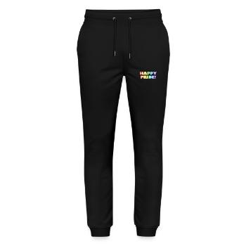 Happy Gay Pride Regenbogen LGBTQ - Stanley/Stella Unisex Bio Jogginghose Mover  - Schwarz - Vorne - Marisol (170cm) & Nik (191cm)