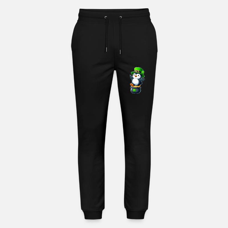 Saint-Patrick Pingouin Cylindre Trèfle - Pantalon de jogging bio MOVER Stanley/Stella unisexe - noir