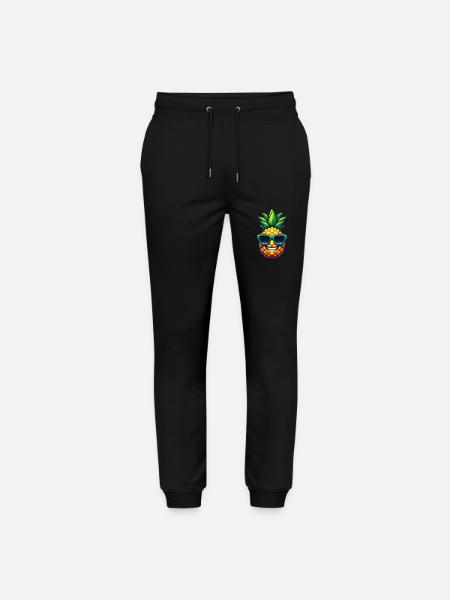 Cool Pineapple with Sunglasses Kawaii - Stanley/Stella Mover Unisex Organic Jogging Trousers - black