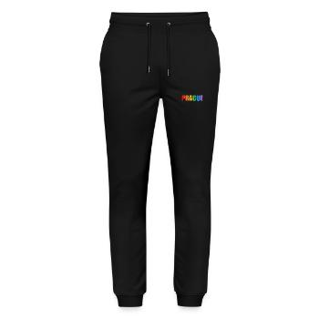 Prague LGBT Pride Rainbow - Stanley/Stella Mover Unisex Organic Jogging Trousers - black - Front - Marisol (170cm) & Nik (191cm)