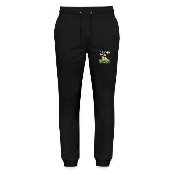 I'd rather be Mowing Funny Lawn Mower Grass Garden - Stanley/Stella Mover Unisex Organic Jogging Trousers - black - Front - Marisol (170cm) & Nik (191cm)