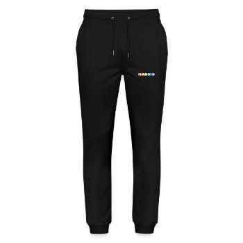 Madrid Regenbogen LGBTQ Pride - Stanley/Stella Unisex Bio Jogginghose Mover  - Schwarz - Vorne - Marisol (170cm) & Nik (191cm)