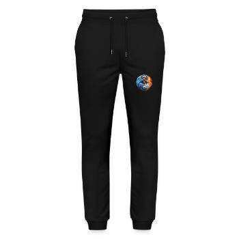 Yin Yang - Stanley/Stella Unisex Bio Jogginghose Mover  - Schwarz - Vorne - Marisol (170cm) & Nik (191cm)