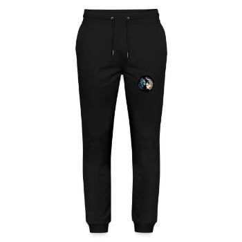 Chats Yin Yang - Pantalon de jogging bio MOVER Stanley/Stella unisexe - noir - Devant - Marisol (170cm) & Nik (191cm)