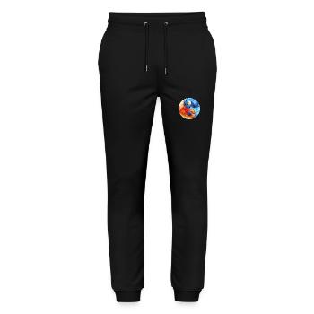 Yin Yang - Stanley/Stella Mover Unisex Organic Jogging Trousers - black - Front - Marisol (170cm) & Nik (191cm)