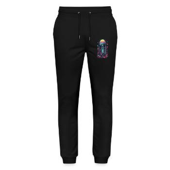 Rétro Goth Vaporwave Victorien Streetwear - Pantalon de jogging bio MOVER Stanley/Stella unisexe - noir - Devant - Marisol (170cm) & Nik (191cm)