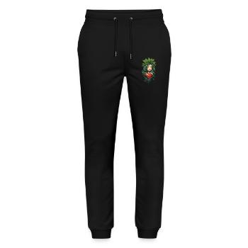 Plant Leaves Girl Heart Tattoo Streetwear - Stanley/Stella Mover Unisex Organic Jogging Trousers - black - Front - Marisol (170cm) & Nik (191cm)