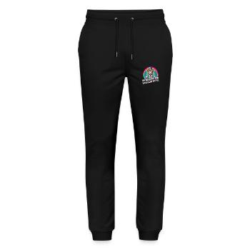 Bis zur ersten Ziege war ich ganz normal - Stanley/Stella Unisex Bio Jogginghose Mover  - Schwarz - Vorne - Marisol (170cm) & Nik (191cm)