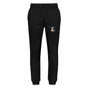 Astronaut Cat - Stanley/Stella Mover Unisex Organic Jogging Trousers - black - Front - Marisol (170cm) & Nik (191cm)