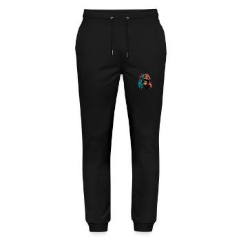 Colorful Gorilla Splash Art Expression - Stanley/Stella Unisex Bio Jogginghose Mover  - Schwarz - Vorne - Marisol (170cm) & Nik (191cm)