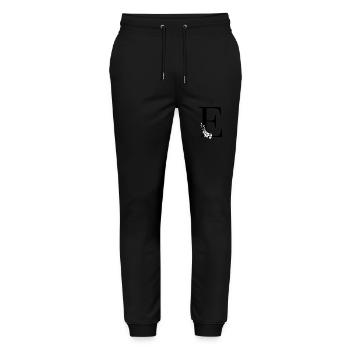 Letter E - Stanley/Stella Mover Unisex Organic Jogging Trousers - black - Front - Marisol (170cm) & Nik (191cm)