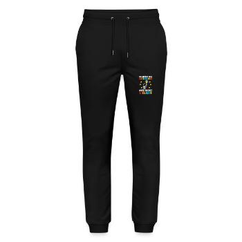 Astronaut First Grade School Enrollment Schoolchild - Stanley/Stella Mover Unisex Organic Jogging Trousers - black - Front - Marisol (170cm) & Nik (191cm)