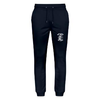 Trash - funny opossum looks out of the garbage can - Stanley/Stella Mover Unisex Organic Jogging Trousers - navy - Front - Marisol (170cm) & Nik (191cm)