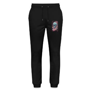 Ästhetisches Gothic Skull Rosen Okkult Design - Stanley/Stella Unisex Bio Jogginghose Mover  - Schwarz - Vorne - Marisol (170cm) & Nik (191cm)