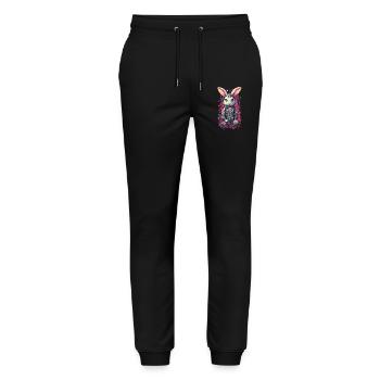 Gothic Bunny Aesthetic Streetwear Design - Stanley/Stella Mover Unisex Organic Jogging Trousers - black - Front - Marisol (170cm) & Nik (191cm)
