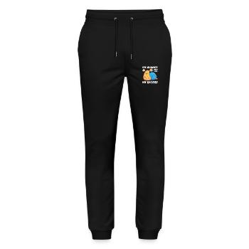 En avance c'est aussi en retard - Pantalon de jogging bio MOVER Stanley/Stella unisexe - noir - Devant - Marisol (170cm) & Nik (191cm)