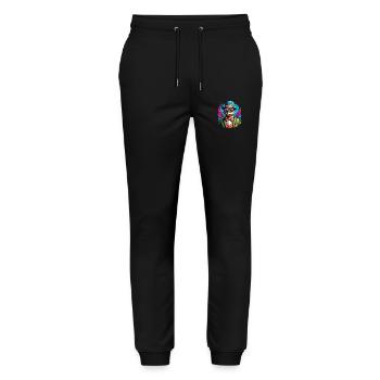 Crocodile alligator coloré avec lunettes de soleil et chapeau - Pantalon de jogging bio MOVER Stanley/Stella unisexe - noir - Devant - Marisol (170cm) & Nik (191cm)