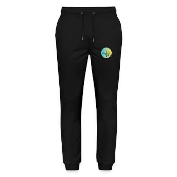 Geht Los Retro Caravan Illustration - Stanley/Stella Unisex Bio Jogginghose Mover  - Schwarz - Vorne - Marisol (170cm) & Nik (191cm)