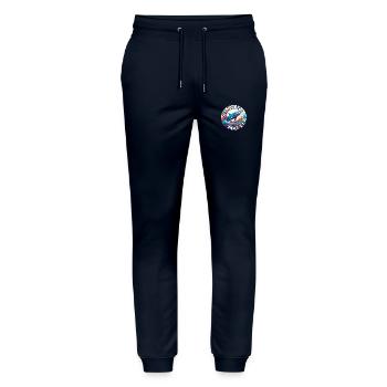 Protège la vie marine Rorqual bleu sur la roue chromatique - Pantalon de jogging bio MOVER Stanley/Stella unisexe - marine - Devant - Marisol (170cm) & Nik (191cm)
