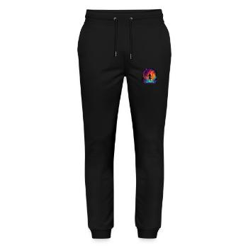 Basketball player in art design for sports fans - Stanley/Stella Mover Unisex Organic Jogging Trousers - black - Front - Marisol (170cm) & Nik (191cm)