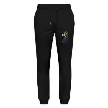 Coole Motorradfahrerin Bikerin kaut Kaugummi - Stanley/Stella Unisex Bio Jogginghose Mover  - Schwarz - Vorne - Marisol (170cm) & Nik (191cm)