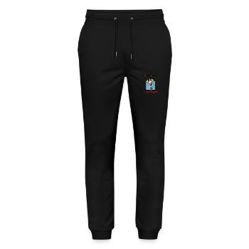 Alerte spoiler I Love Dogs Cartoon Canine - Pantalon de jogging bio MOVER Stanley/Stella unisexe - noir - Devant - Marisol (170cm) & Nik (191cm)