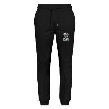 forg Forget The Glass Slippers Bring Me The Cleats - Stanley/Stella Unisex Bio Jogginghose Mover  - Schwarz - Vorne - Marisol (170cm) & Nik (191cm)