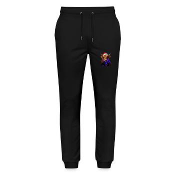 Schottische Highland-Kuh mit Weihnachtsbeleuchtung Weihnachten - Stanley/Stella Unisex Bio Jogginghose Mover  - Schwarz - Vorne - Marisol (170cm) & Nik (191cm)