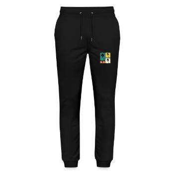 Hobby Horse Hobby Horsing - Stanley/Stella Mover Unisex Organic Jogging Trousers - black - Front - Marisol (170cm) & Nik (191cm)