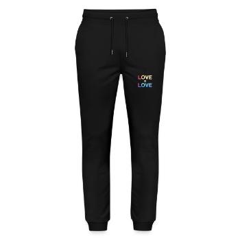LGBTQ Gay Lesbian Bi Queer Trans CSD - Stanley/Stella Mover Unisex Organic Jogging Trousers - black - Front - Marisol (170cm) & Nik (191cm)