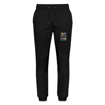 1st Grade Schoolchild Back to School Gamer School Enrollment - Stanley/Stella Mover Unisex Organic Jogging Trousers - black - Front - Marisol (170cm) & Nik (191cm)