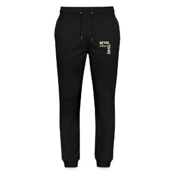 Birthday 78 Years April 1946 Birthday Gift - Stanley/Stella Mover Unisex Organic Jogging Trousers - black - Front - Marisol (170cm) & Nik (191cm)