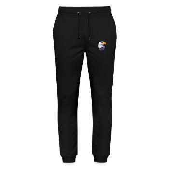 Eagle Head Low Poly Logo Design - Stanley/Stella Mover Unisex Organic Jogging Trousers - black - Front - Marisol (170cm) & Nik (191cm)