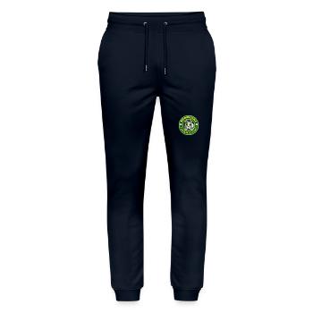 Katze und Miaujuana - Stanley/Stella Unisex Bio Jogginghose Mover  - Navy - Vorne - Marisol (170cm) & Nik (191cm)