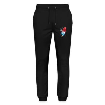 Glace Astronaute popsicle - Summer american - Pantalon de jogging bio MOVER Stanley/Stella unisexe - noir - Devant - Marisol (170cm) & Nik (191cm)